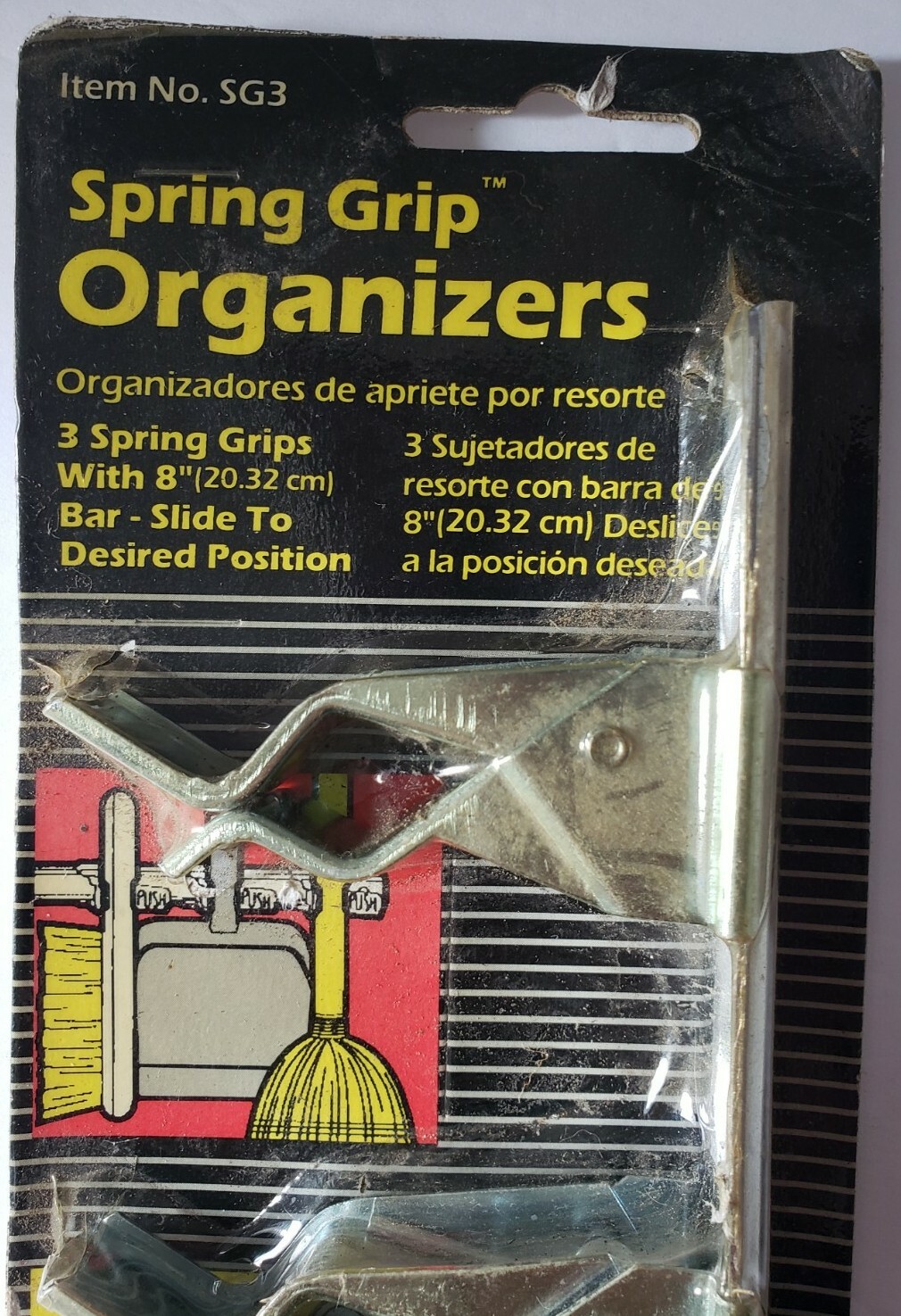 Vtg. Spring Grips 8in 3 Clips,No SG3,  Crawford, 3PK New Old Stock Sealed