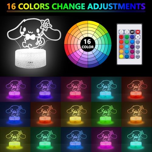 16 Colors Night Light 3D Illusion Table Lamp with Touch & Remote Control