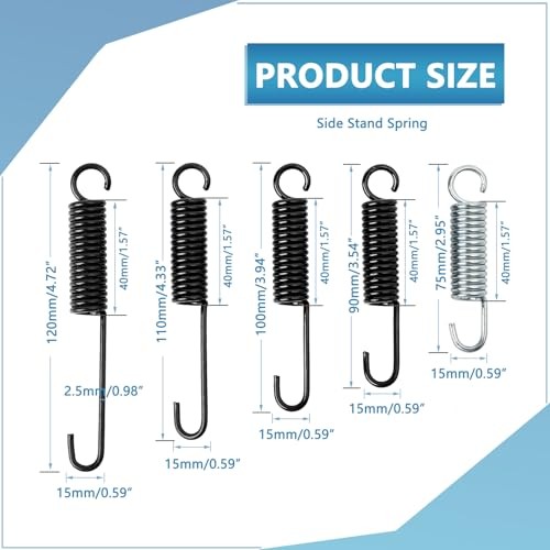 5Pcs Motorcycle Side Stand Spring in Heavy Spring Steel Material,Overall