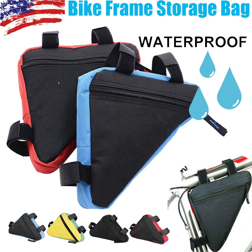 Bike Triangle Bag Waterproof Bicycle Front Tube Frame Bag Storage Under Tube Bag