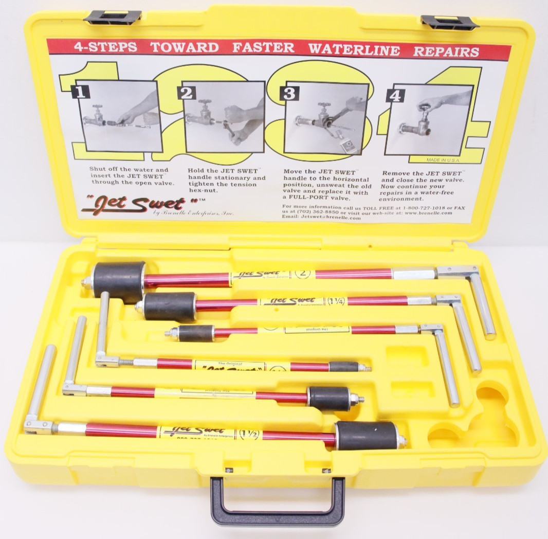 Jet Swet 6100 Kit - Sizes 1/2" through 2" Jet Swets (6 Tools) In Case! New Other