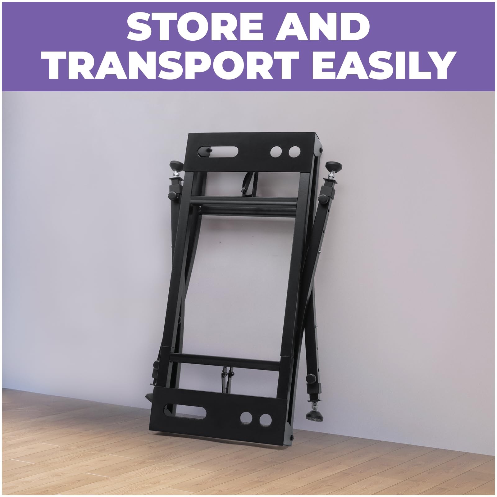 Liquid Stands Collapsible Piano Keyboard Stand - Adjustable and Black