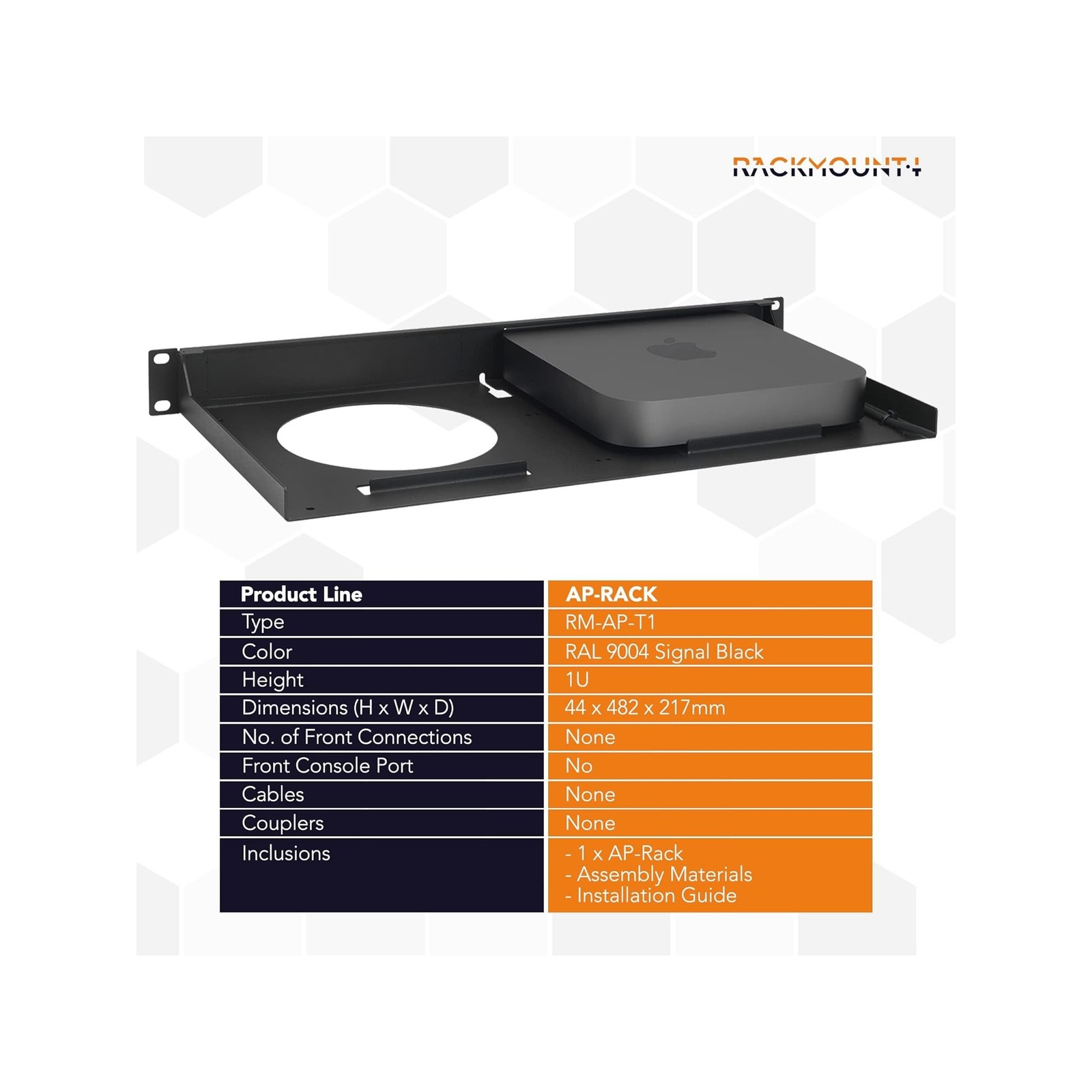 Rackmount RM-AP-T1 RACKMOUNT APPLE MAC MINI RACK MOUNT KIT APPLE MAC MINI 2UP