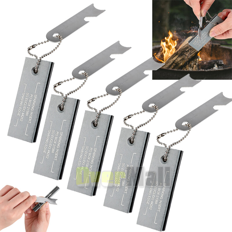 Magnesium Block & Flint Military Fire Starter Striker Firestarter Army Survival