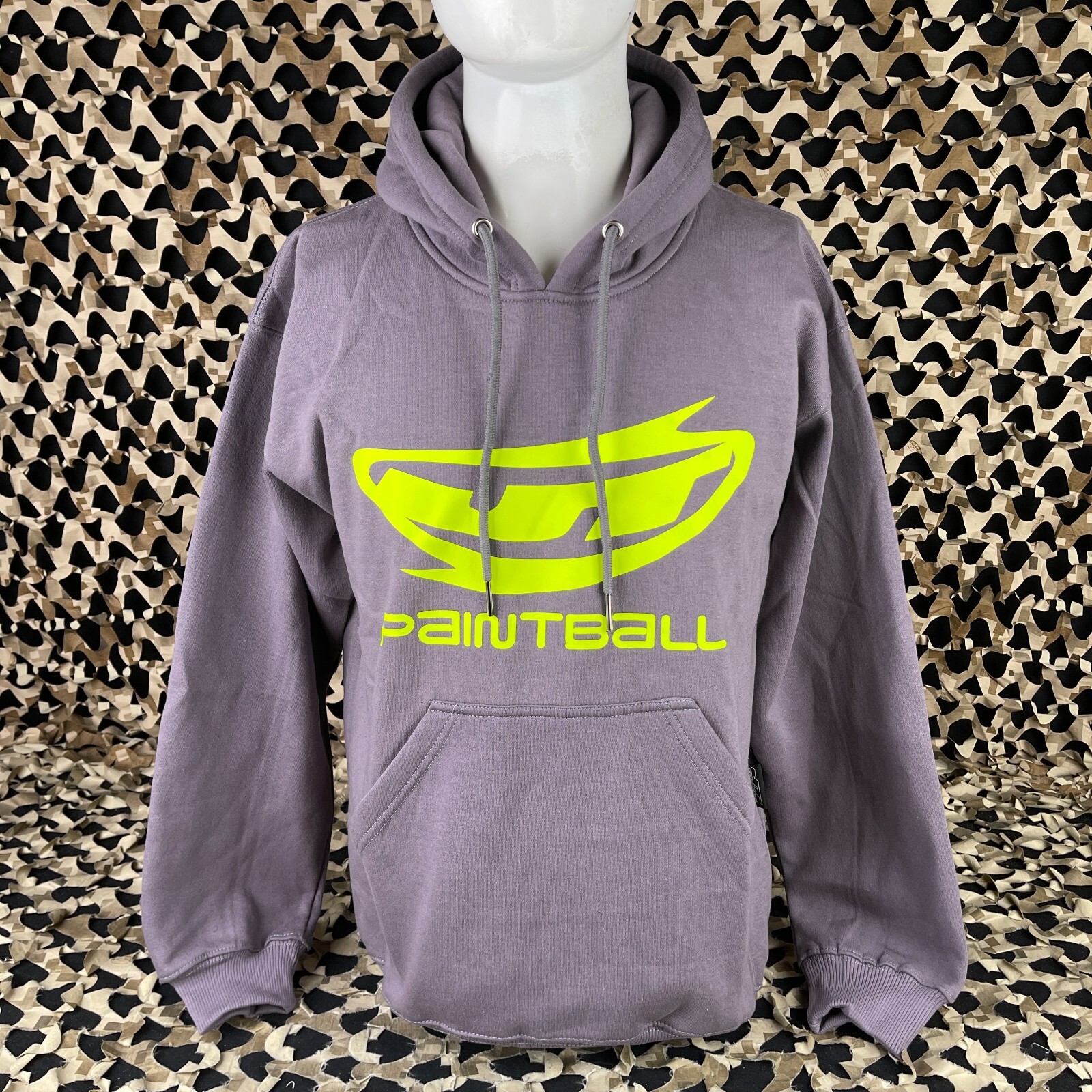 NEW JT Paintball Hooded Pull Over Sweatshirt - Grey w/ Yellow - Medium