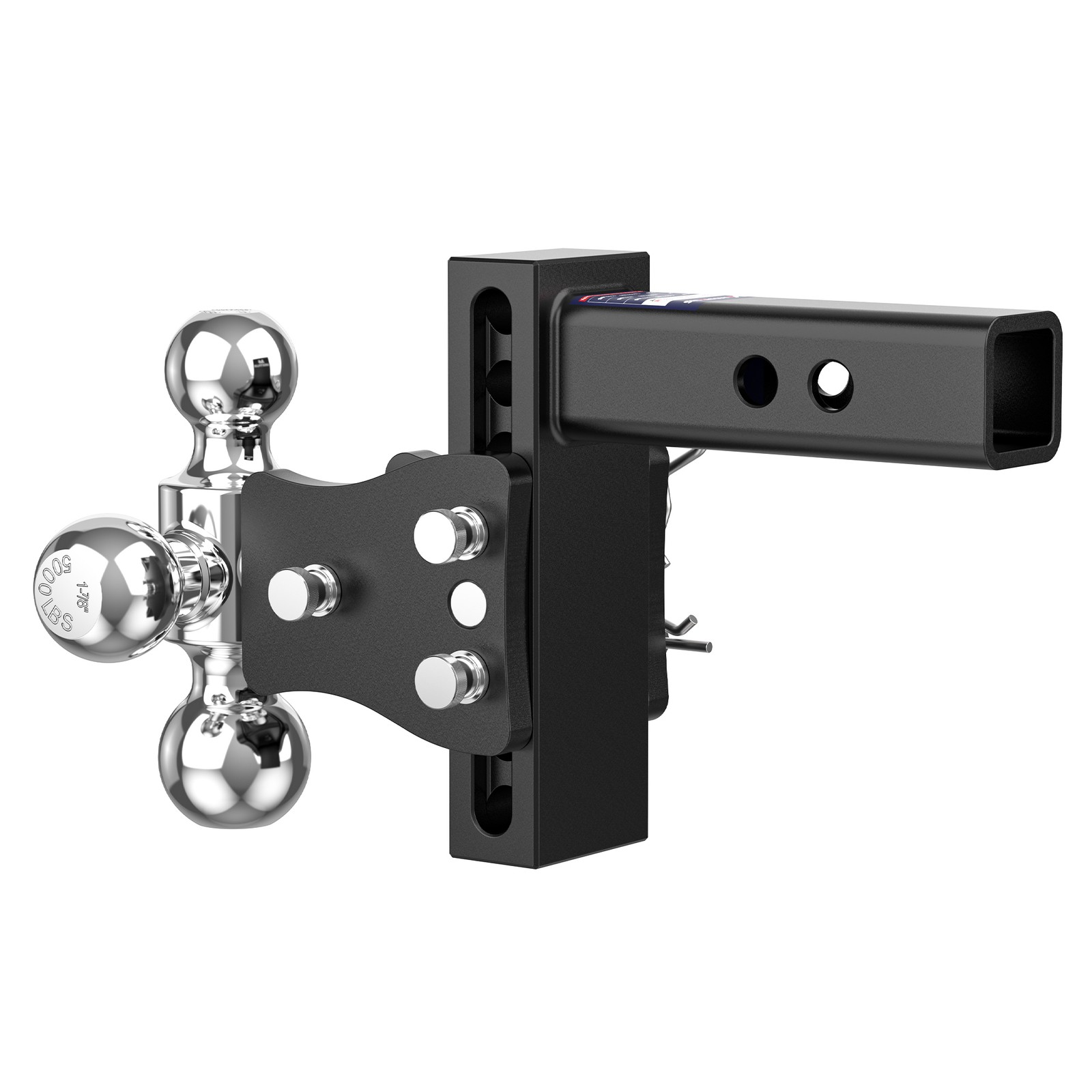 2.5" Receiver 4" Drop Tow Hitch Adjustable Tri-Ball Mount Trailer Hitch 20000lbs