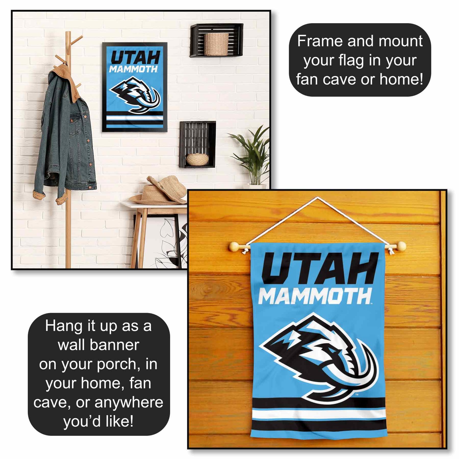 Utah Mammoth Garden Flag and Yard Banner
