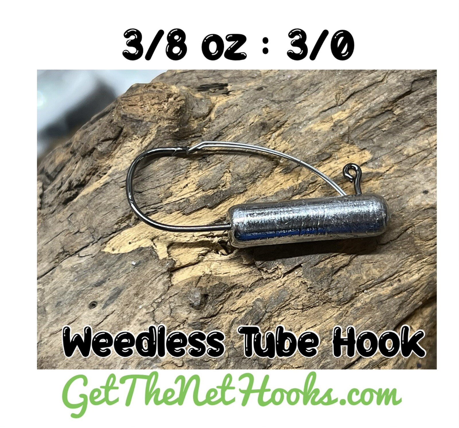5 Pack 3/8Oz Weedless Bass Fishing Tube Jig Hook With 3/0 Mustad 32746 Bln