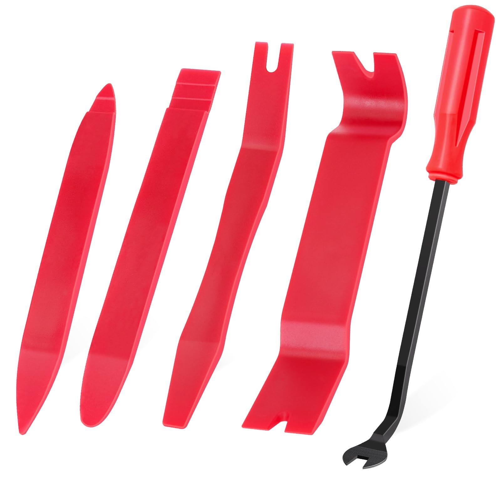 GLK Auto Trim Removal Tool Set, 5pcs Plastic Pry Kit, pls check pic, Red