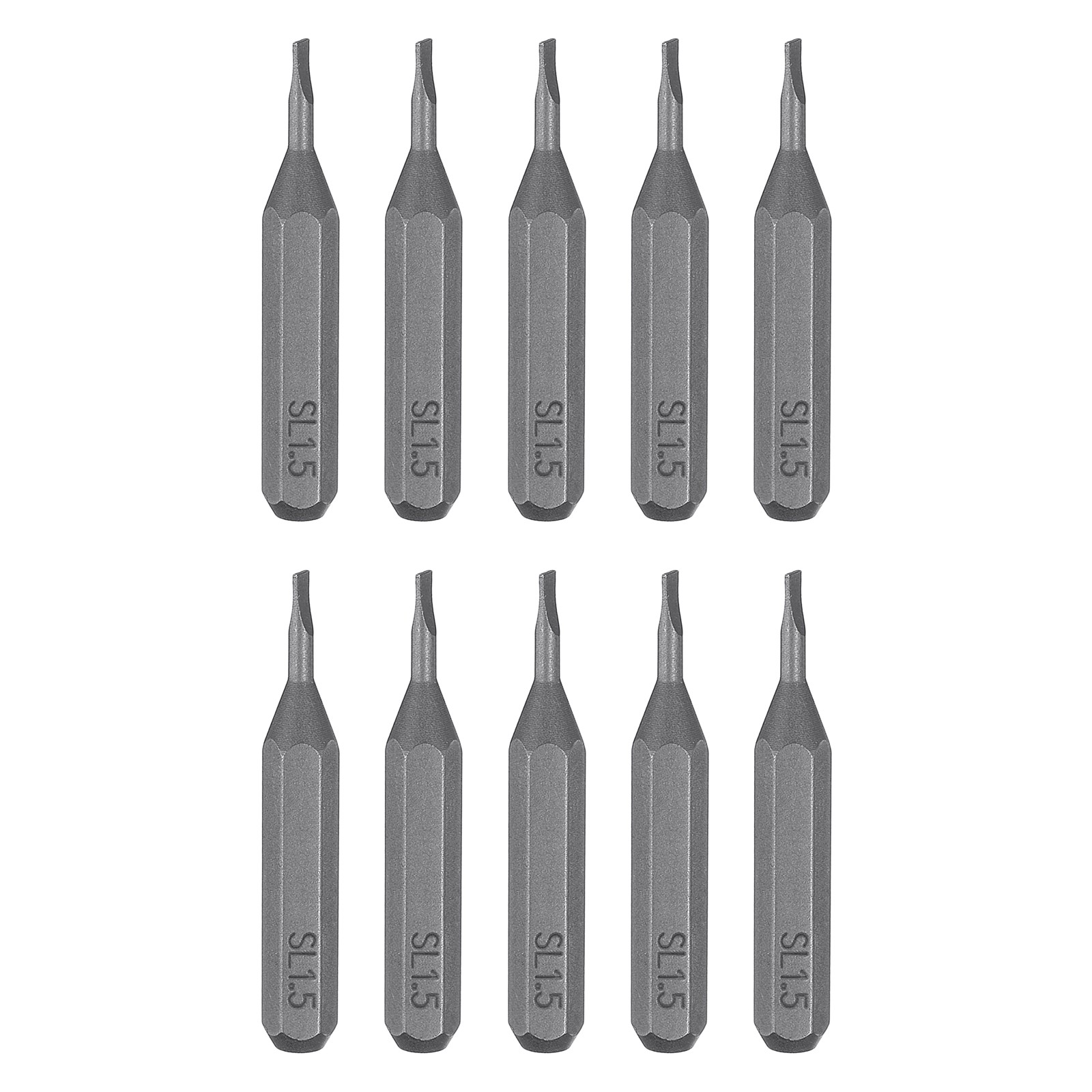 10pcs SL1.5 Magnetic Slotted Screwdriver Bit 5/32" Hex Shank 28mm Length
