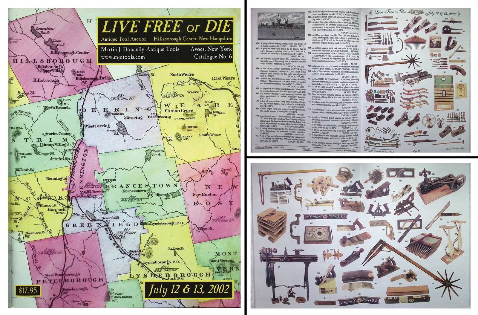 Full Color July, 2002 (ML02) Antique Tool Auction Catalog & Prices Realized