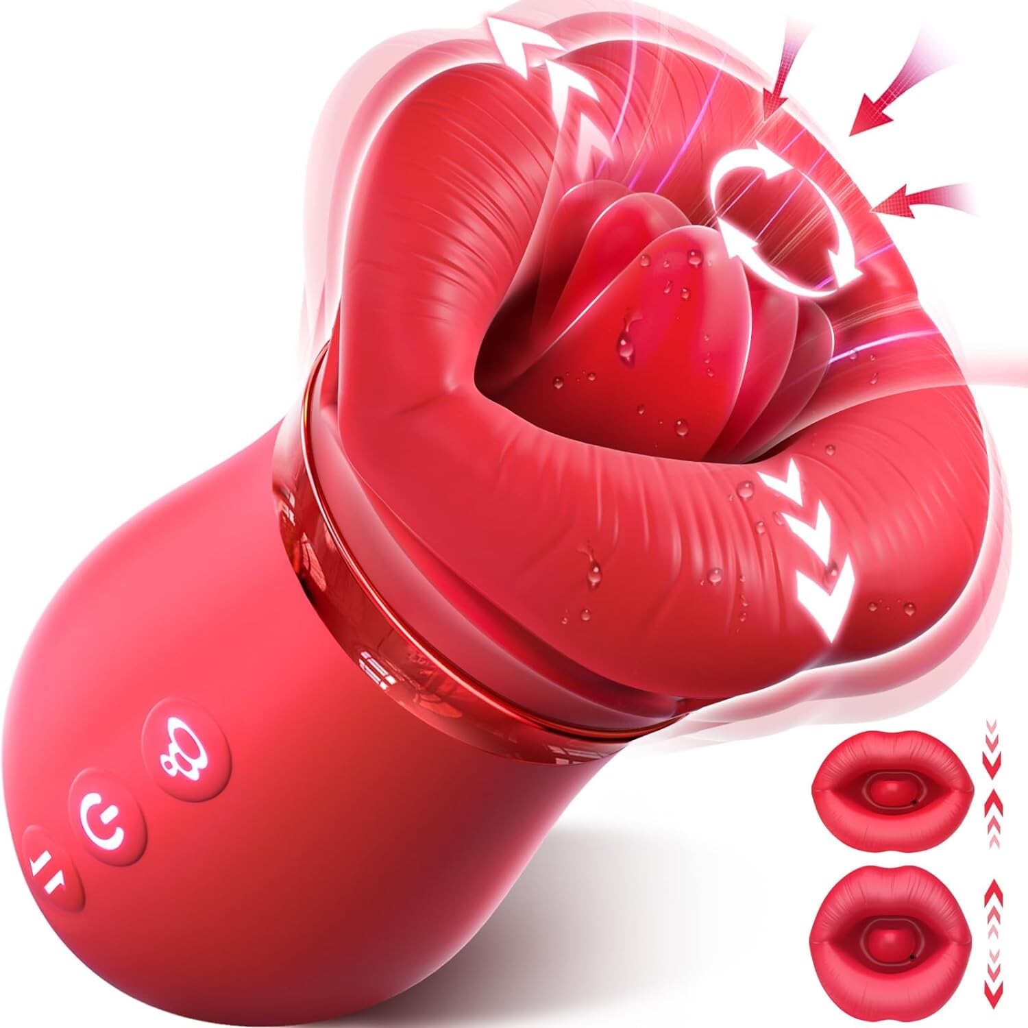 4IN1 Mouth Sucking Vibrator Rose Sex Toys Anal-Clitoral-Nipple G Spot Stimulator