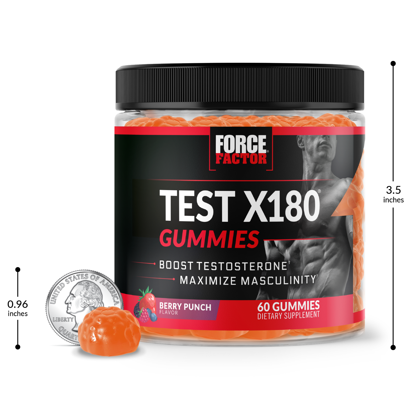 Force Factor Test X180 Gummies - Boost Testosterone & Maximize Masculinity