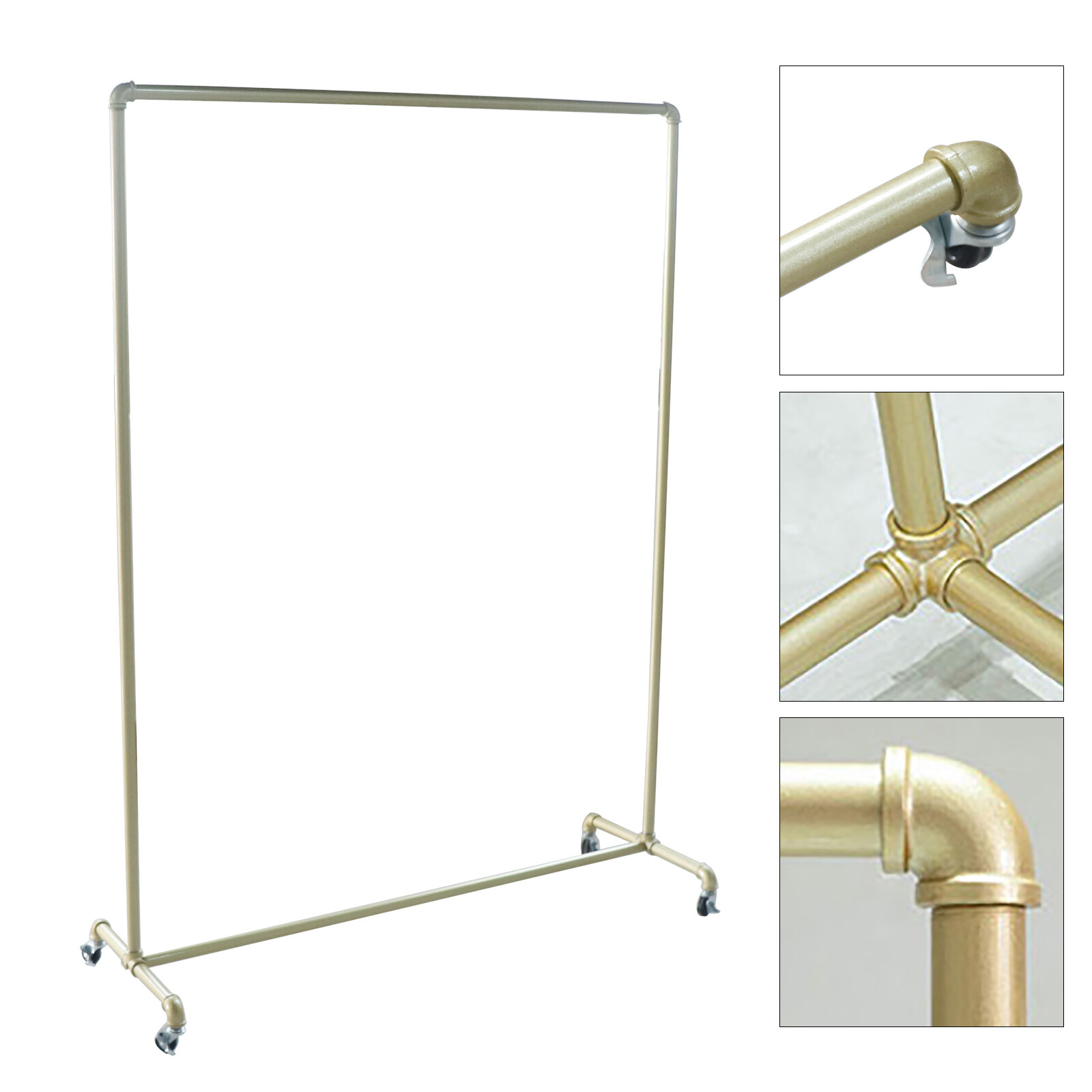Heavy Duty Commercial Garment Rack Metal Rolling Clothing Shelf Retail Store New