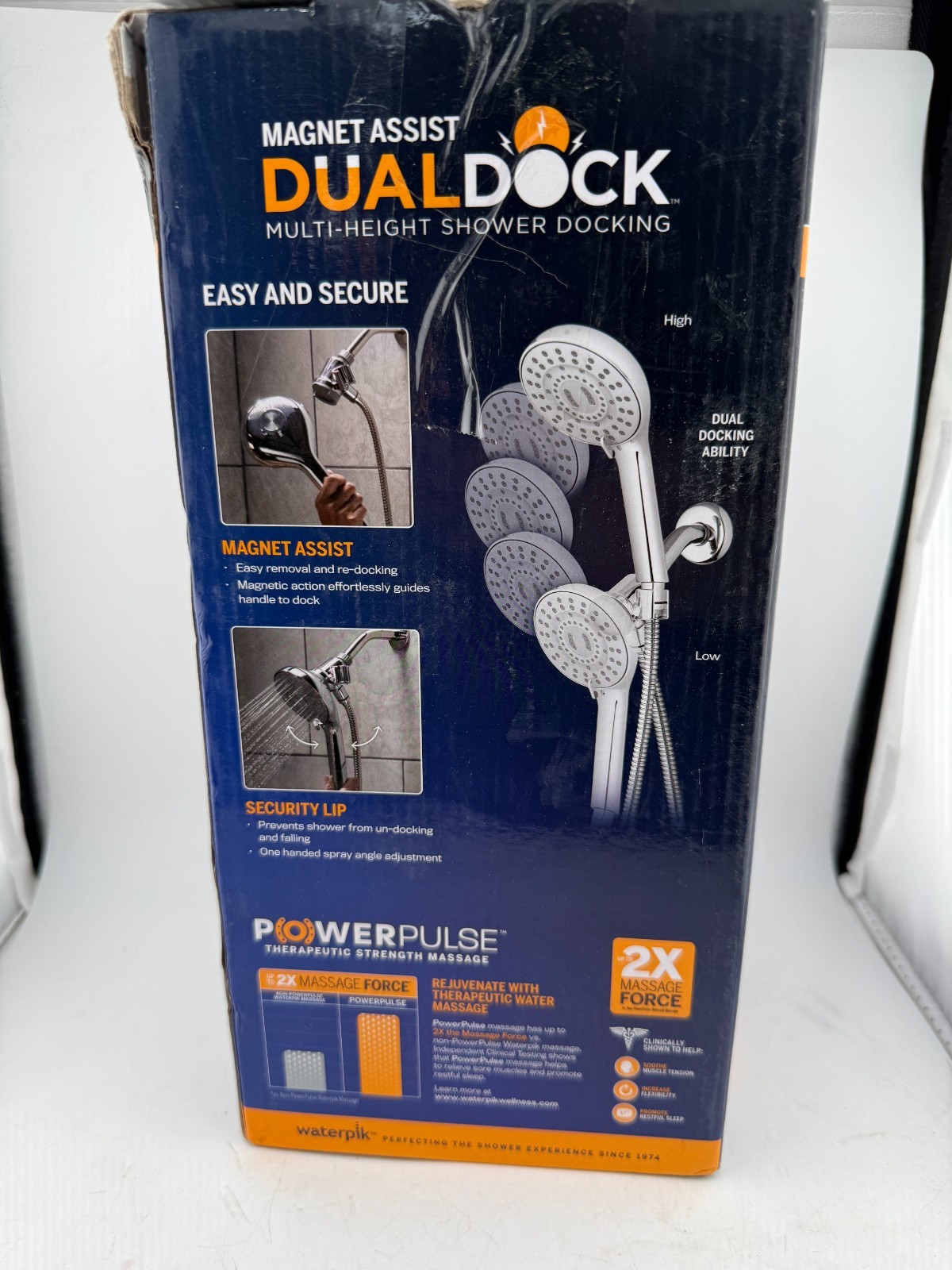 Waterpik 8-Spray Wall Mount Magnet Assist Multi Height Handheld Shower Head
