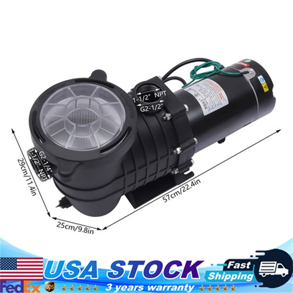 HBP1100 Electric Pool Pump For Hot Tubs 1.5HP Swimming Pool Pump Filter Basket