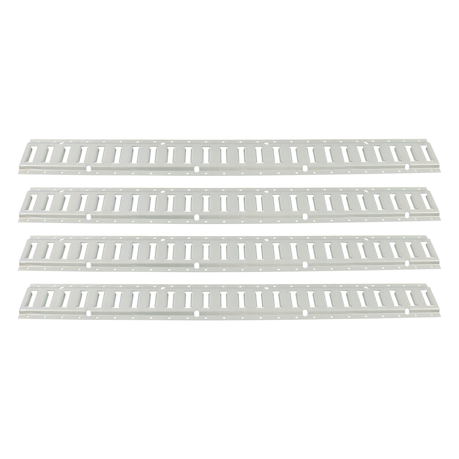 4 Piece 4' Galvanized E Track Rail Set Silver Finish For Garages Vans Trailers