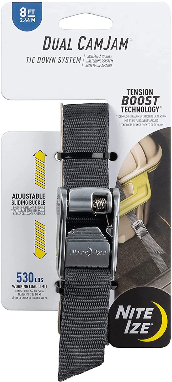 Nite Ize Dual CamJam Tie Down System, 8' - 530 lbs Load Limit