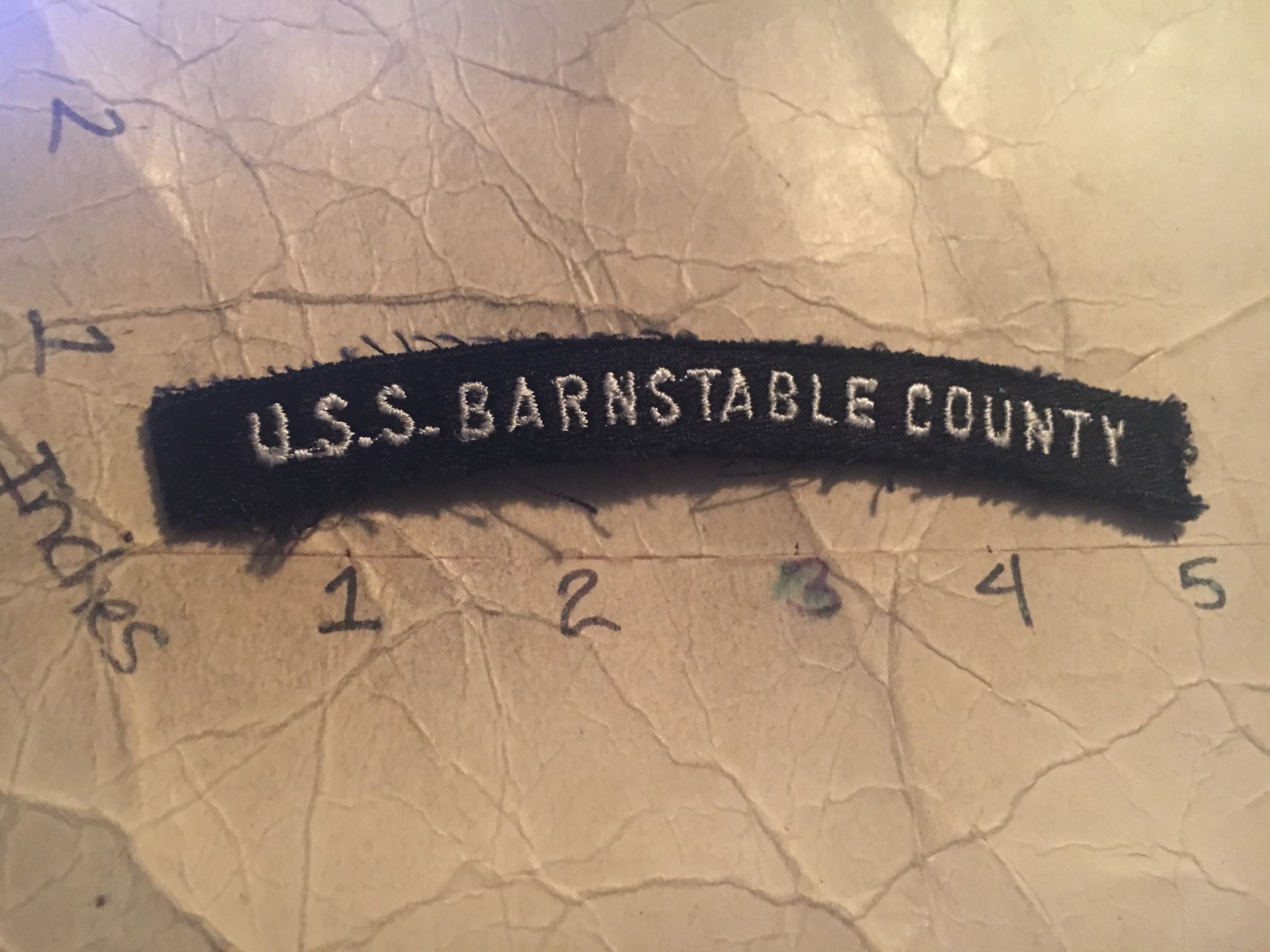 US NAVY SHOULDER STRIP TAB rocker Patch 10/12/25 USS Barnstable County