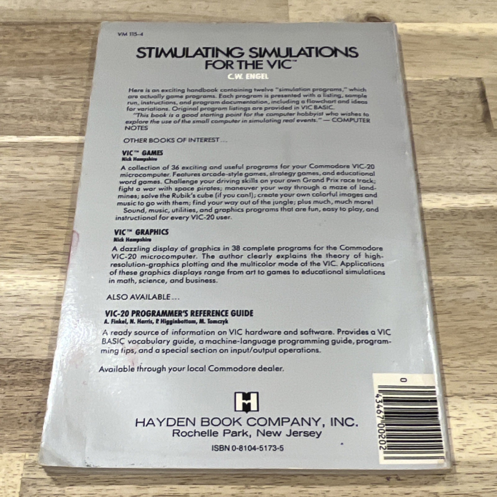 Hayden Stimulating Simulations for Commodore VIC-20 Manual, English