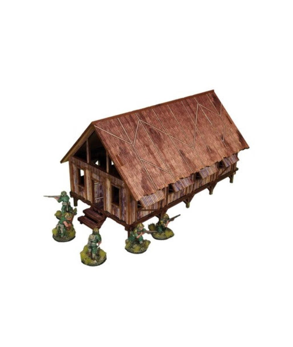 WW2 Pacific Barracks (1) (28mm) PREPAINTED