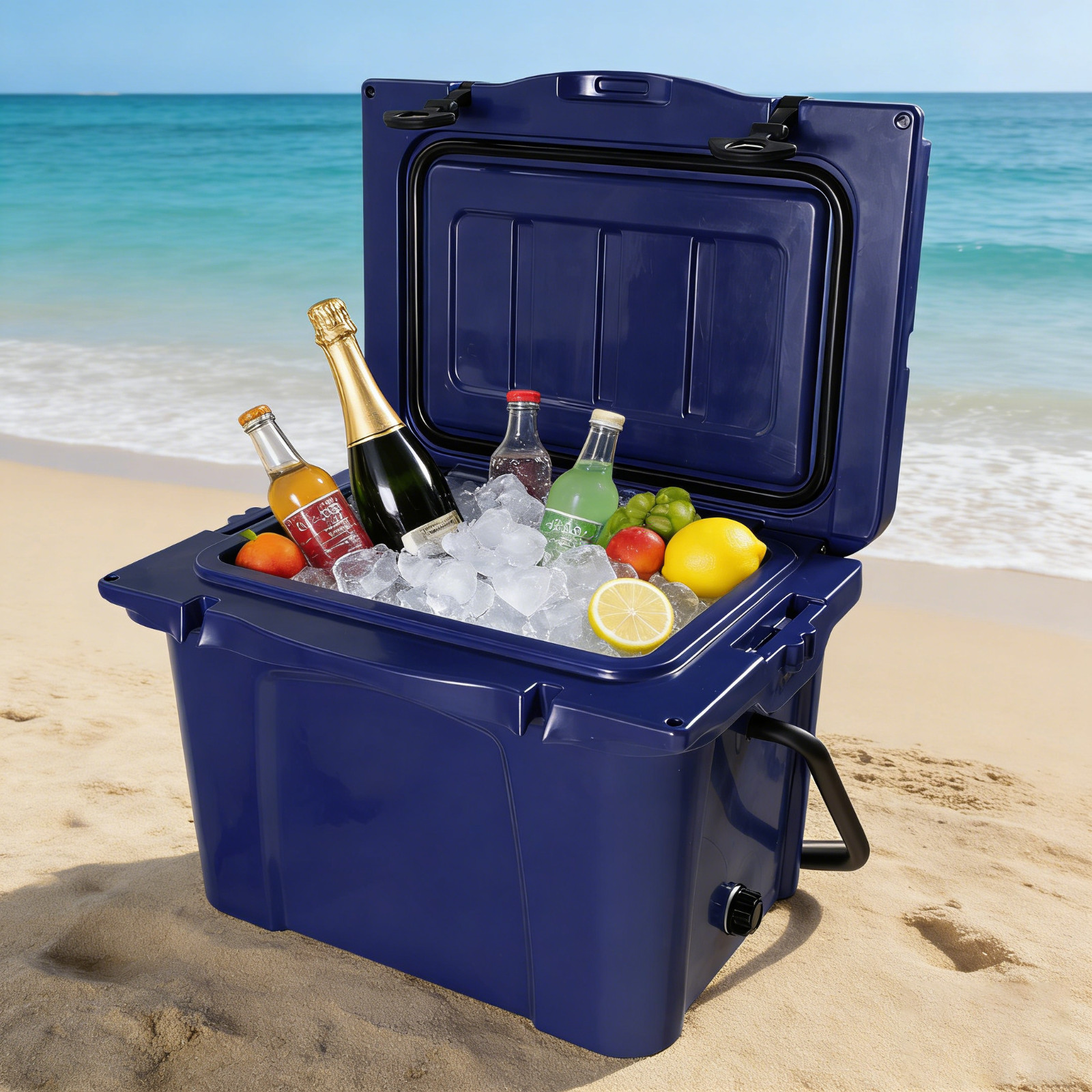 Portable 25QT Ice Chest, Rotomolded, 5-7 Day Ice Retention for Camping Fishing