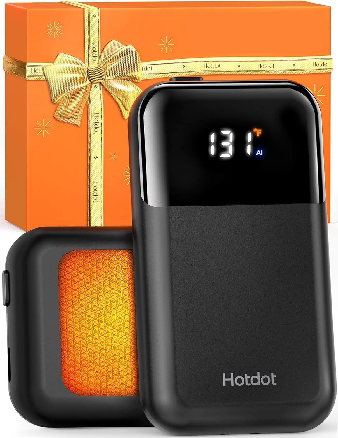 Hand Warmers Rechargeable 2 Pack, 4 Heat Levels (104–131°F), Real-Time Temp & Ba