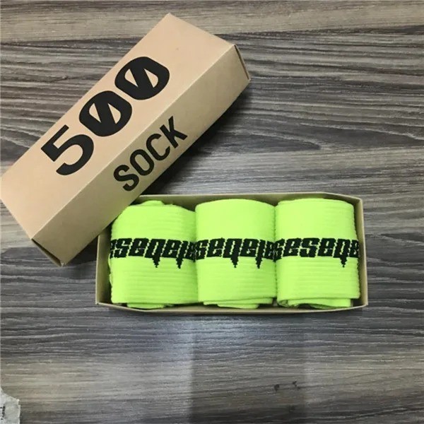 3 Pairs OF SOCKS UNISEX Streetwear Kanye West INS 500 CREW Calabasas LETTER HIP