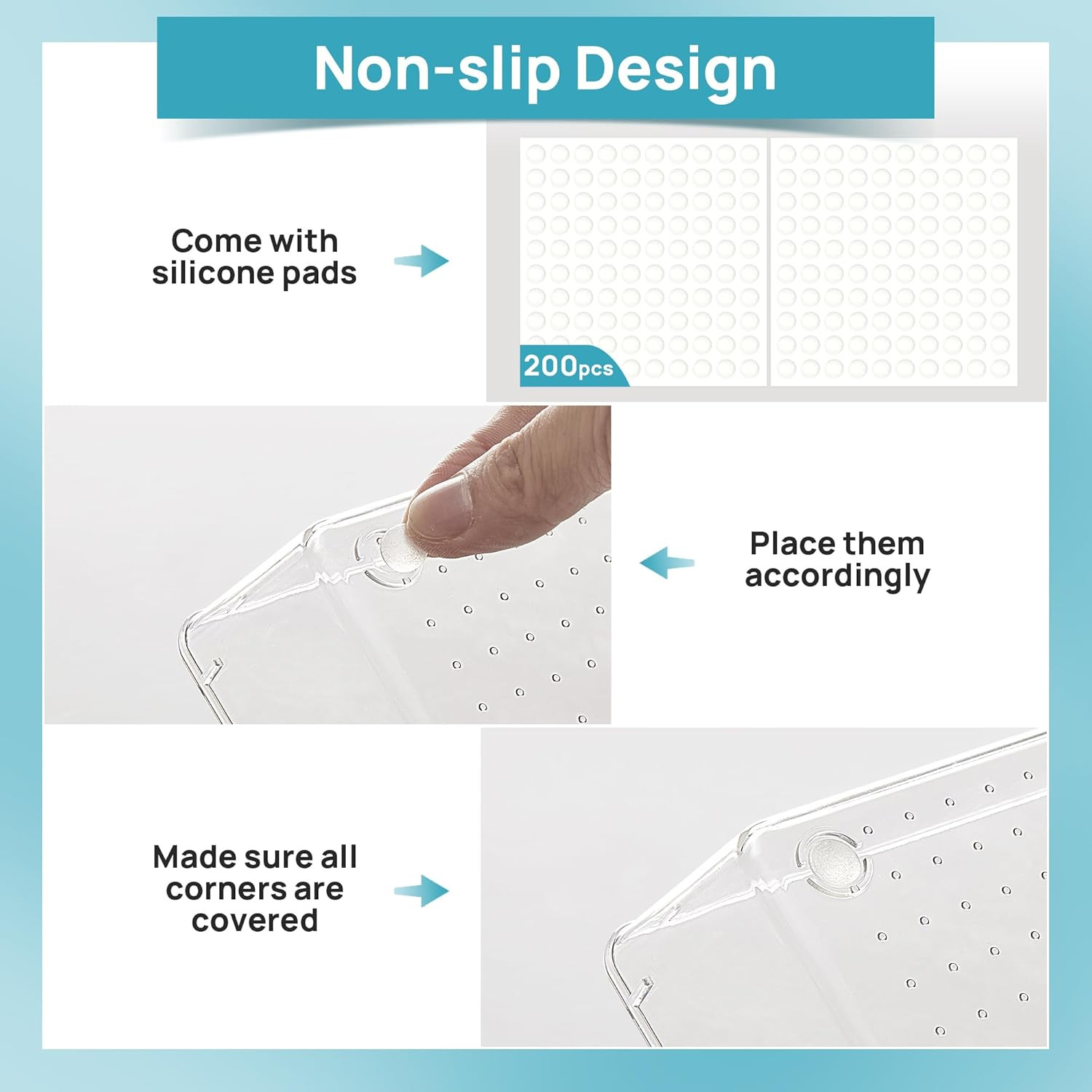 Vtopmart 44 PCS Clear Plastic Drawer Organizers Set, 4-Size Versatile Bathroom a