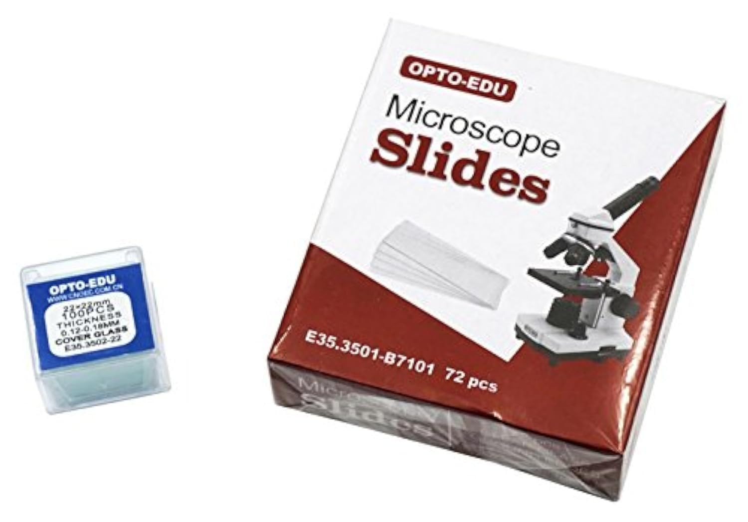 E35.3501 Blank Microscope Slides & 100-Pieces Square Cover Glass, Glass