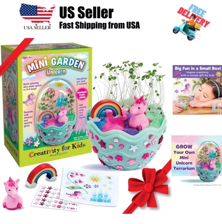 NOS Creativity For Kids Mini Garden Decorate Plant & Grow UR Own Unicorn Garden