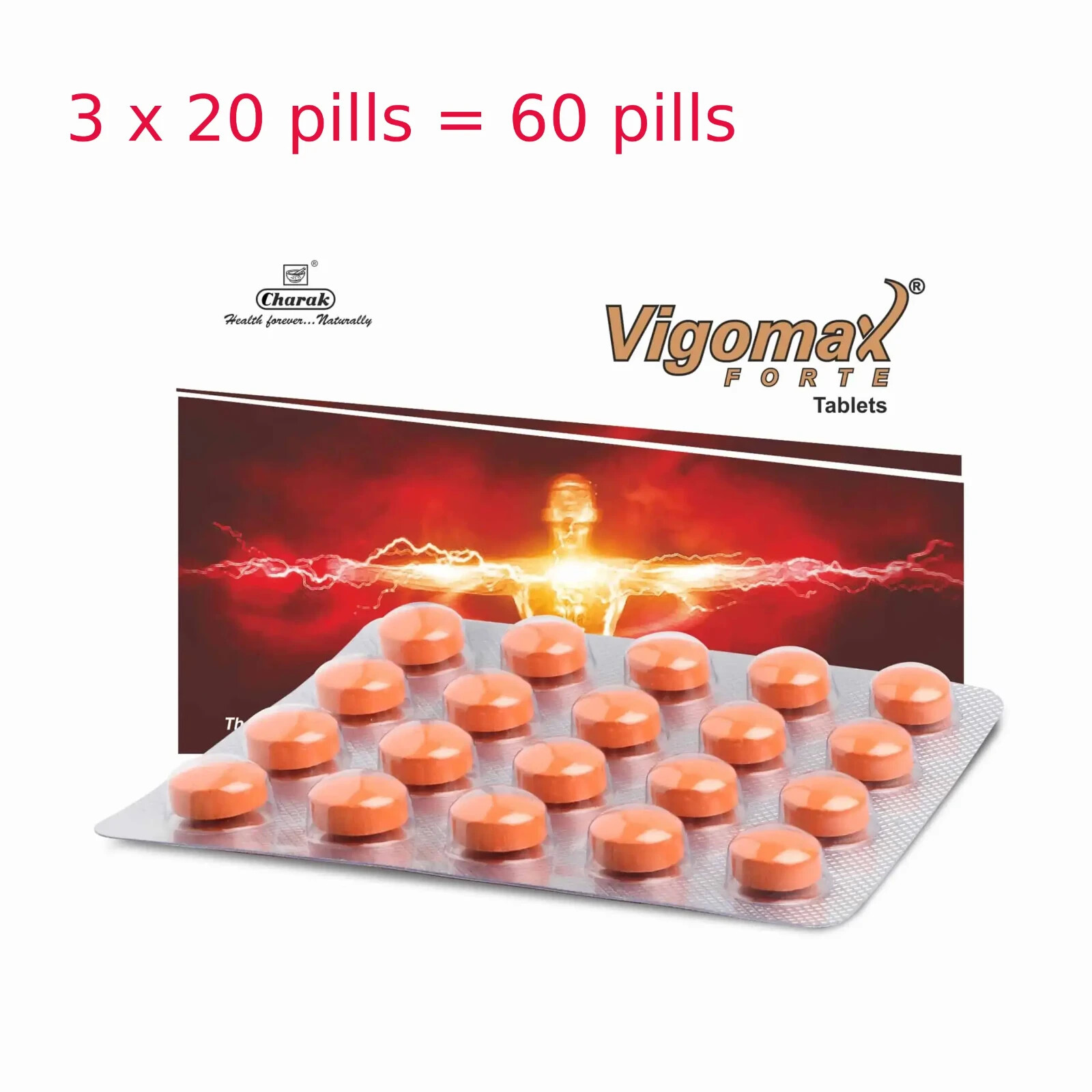 Charak vigomax 60N herbal stamina booster performance pills for men imp sex time