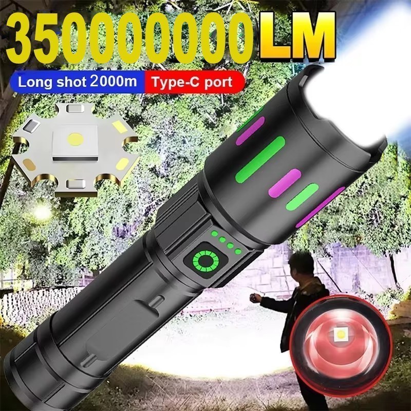 350000000 Lumen Super Bright LED Tactical Flashlight Rechargeable Work Light**-*
