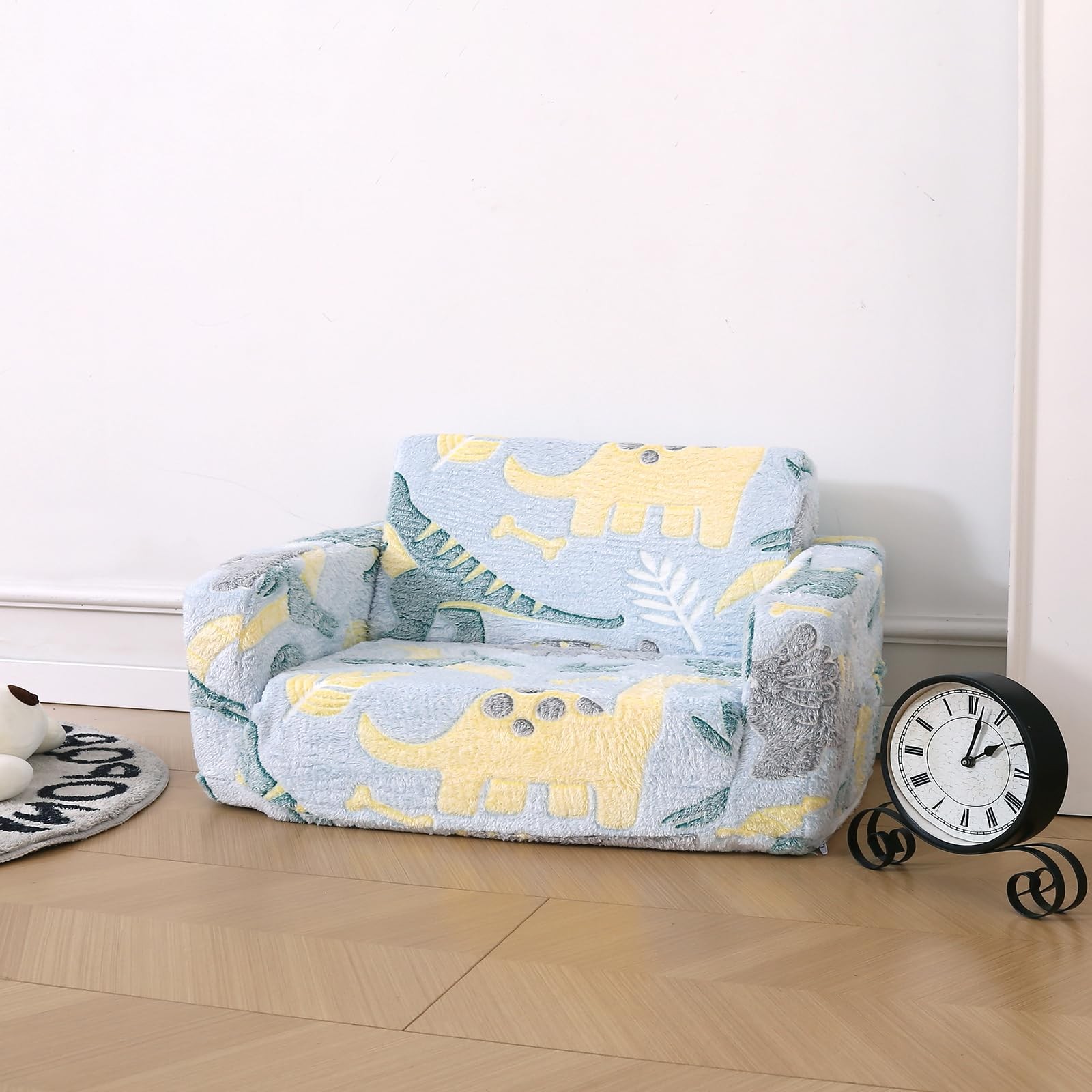 Foldable Sofa Extra Wide for 2 Seats,Soft Fold Out Couch Glow in The Dark,Con...