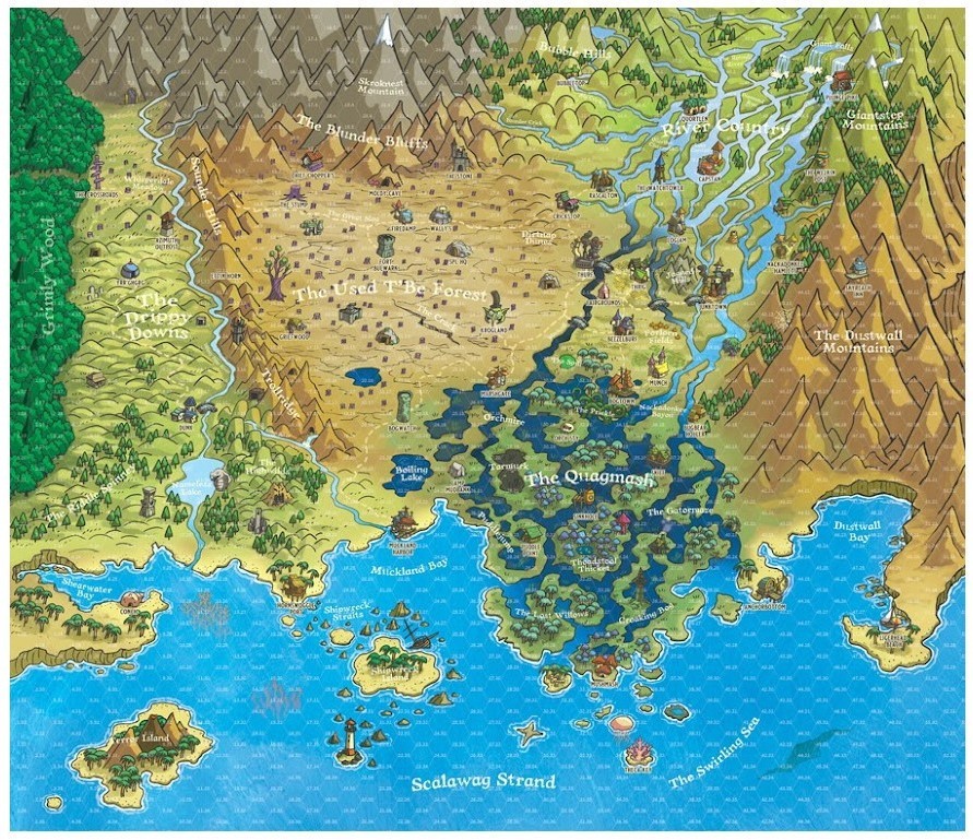 Land of Eem ~ RPG The Mucklands Map ~ New ~ OEJ