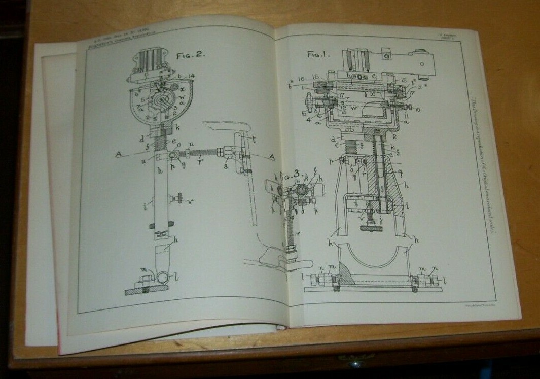 INKING APPARATUS FOR PRINTING PRESSES PATENT JOHNSTON LONDON 1899