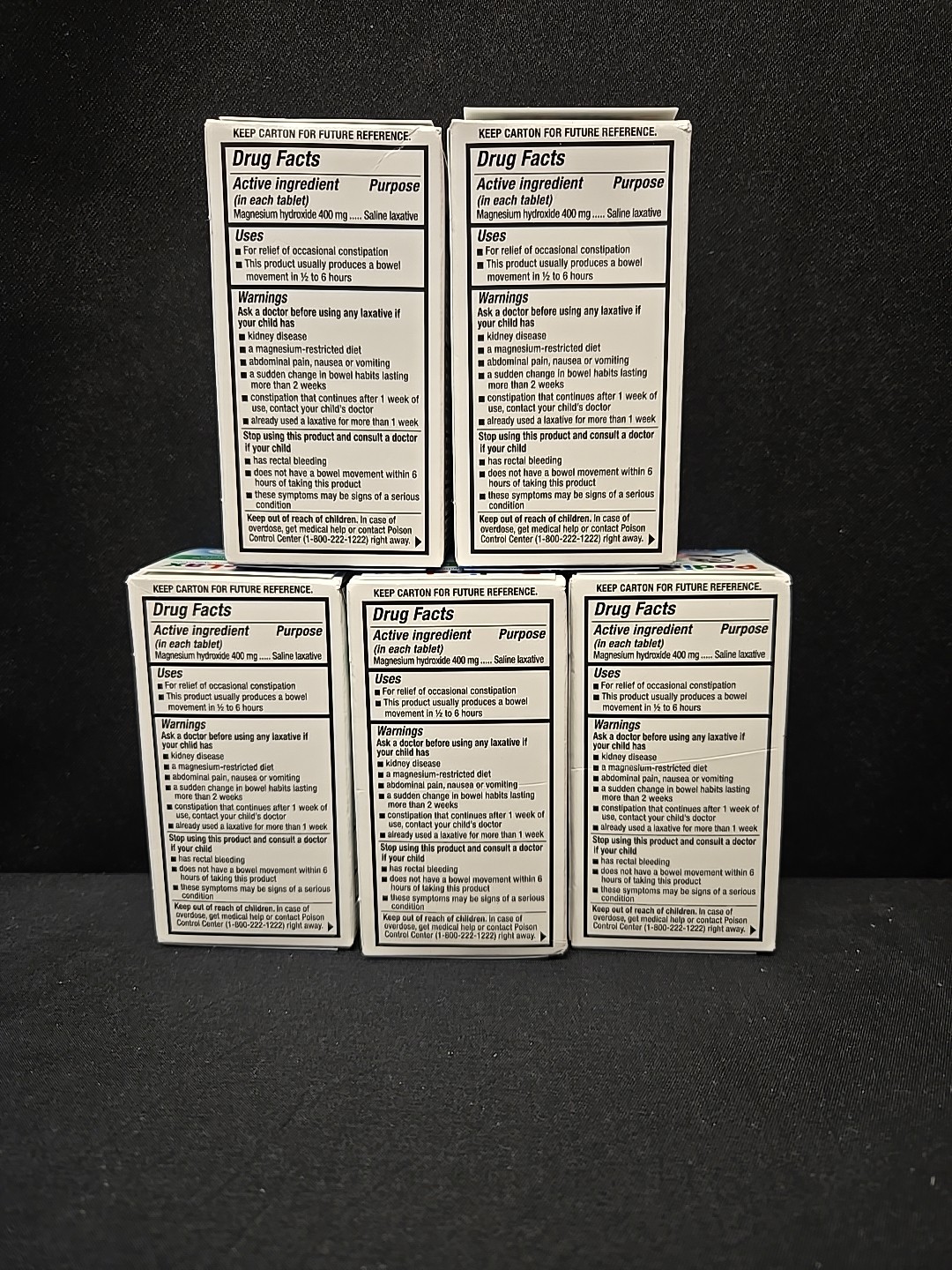 5pc Lot Pedia-Lax Chewable Laxative 30 Chewable Tablets Each Exp 6/26