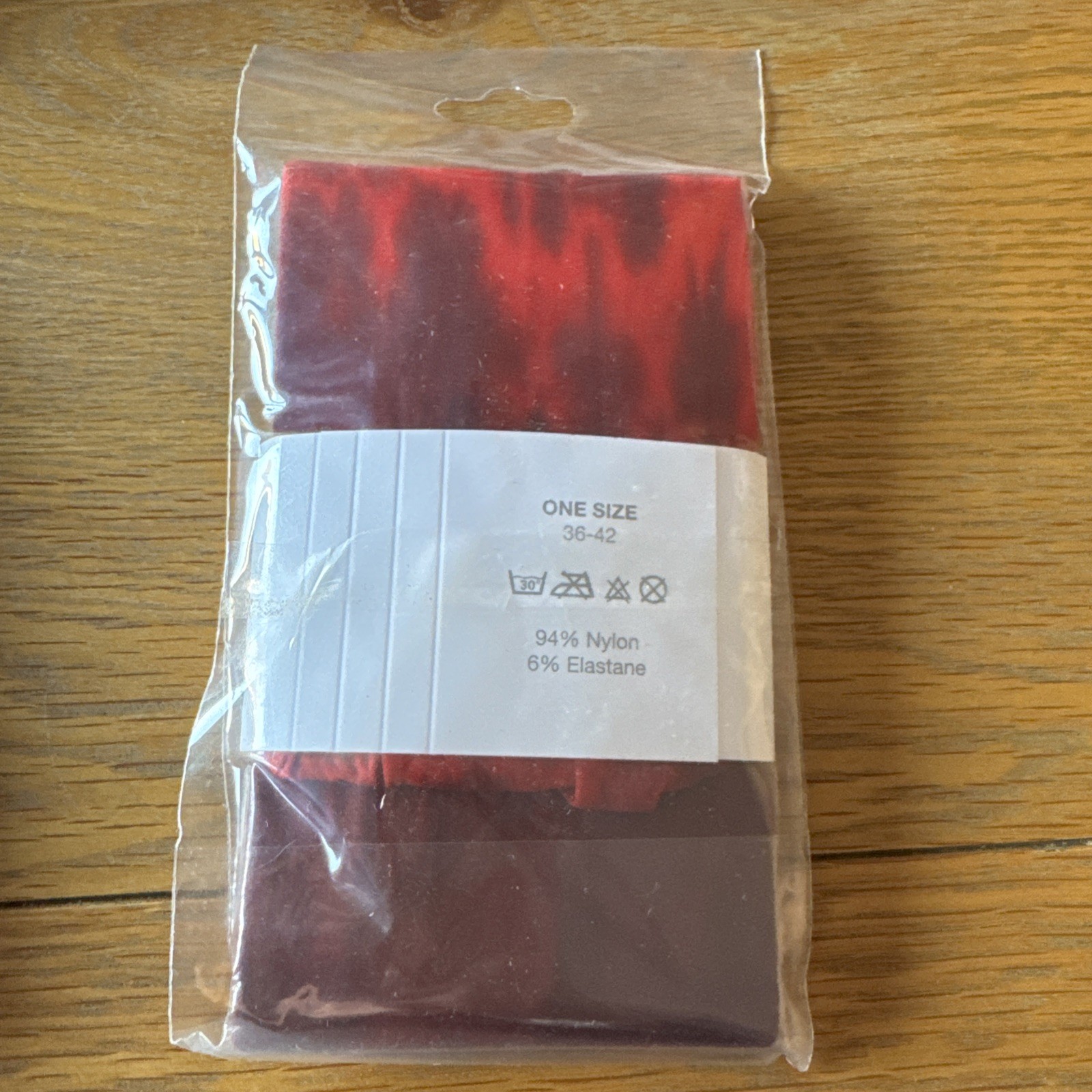 Missi Red & Black Effect Tights - One Size