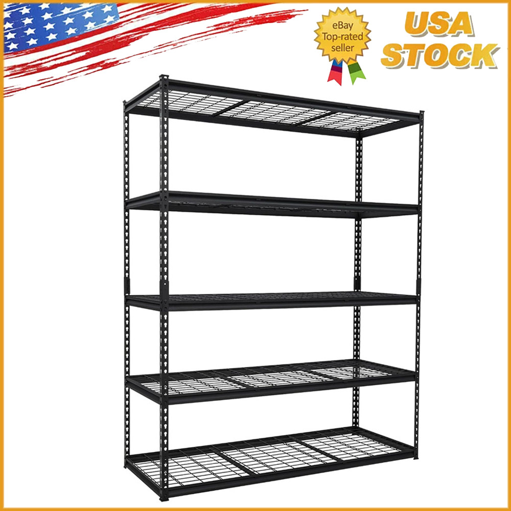 5-Tier Adjustable Storage Shelves Heavy Duty Garage Shelving Units 60"x24"x78"
