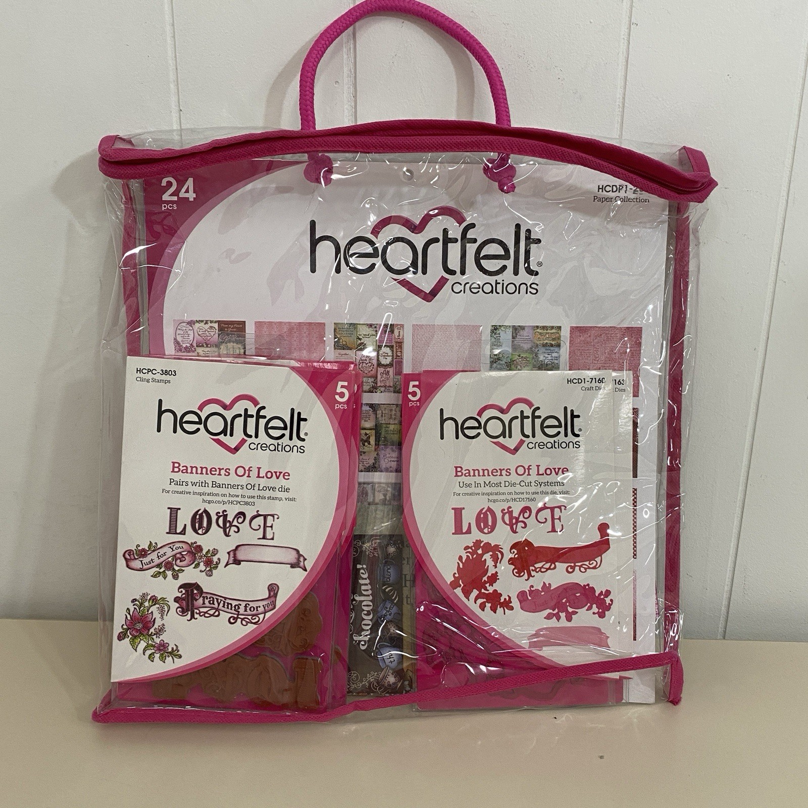Heartfelt Creations HEARTFELT LOVE Collection Stamps Dies Card Kit Paper Case