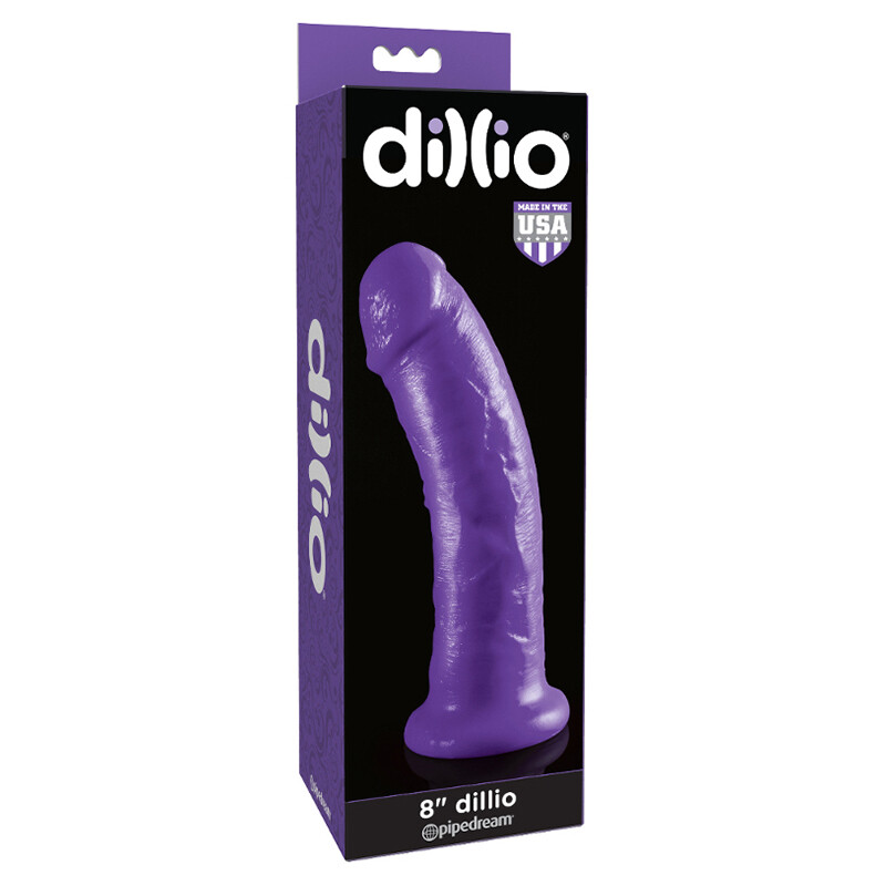 Dillio Purple 8 inch Dildo suction cup Dong Harness Compatible Sex Toy