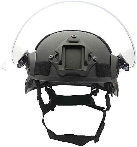 Tactical MICH 2000 Fast Helmet with Clear Riot Visor Face Shield Sliding Gogg...