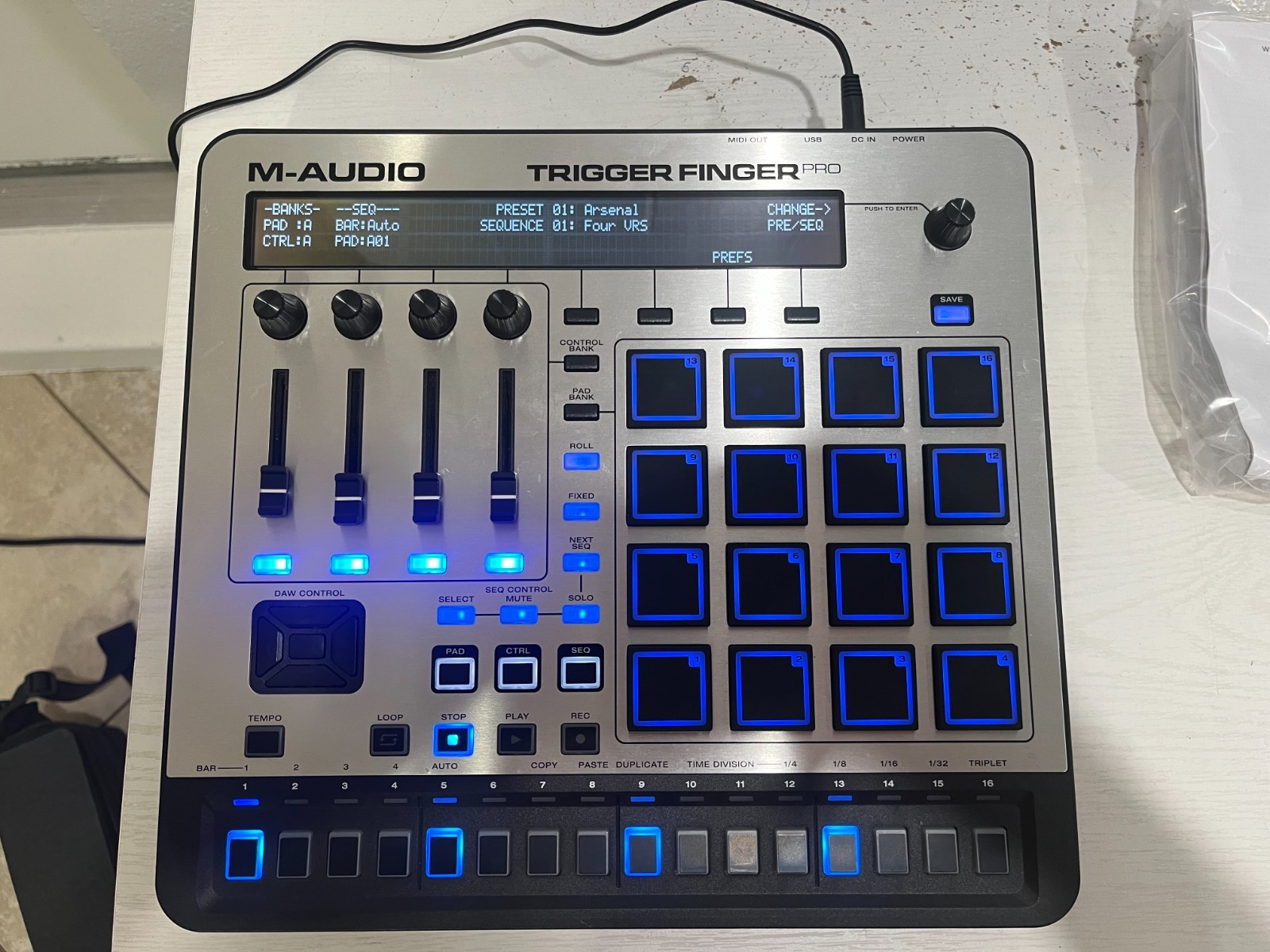 M-Audio Trigger Finger Pro USB MIDI Pad Controller Sequencer