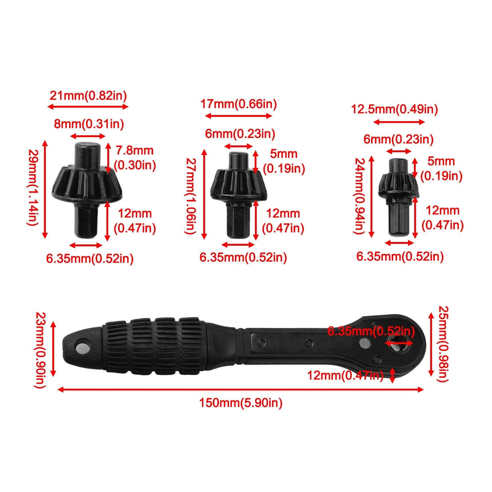 Interchangeable Drill Chuck Key Wrench Ratchet Spanner for Drill Press Clamping