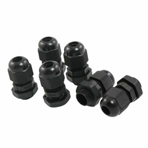 5pcs PG7 black plastic waterproof connector Gland 3-6.5mm slide cable *vv