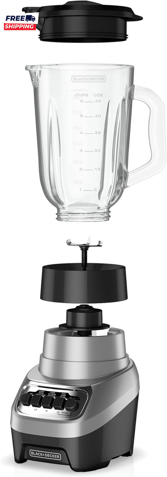 Powercrush Multi-Function Blender with 6-Cup Glass Jar 4 Speed