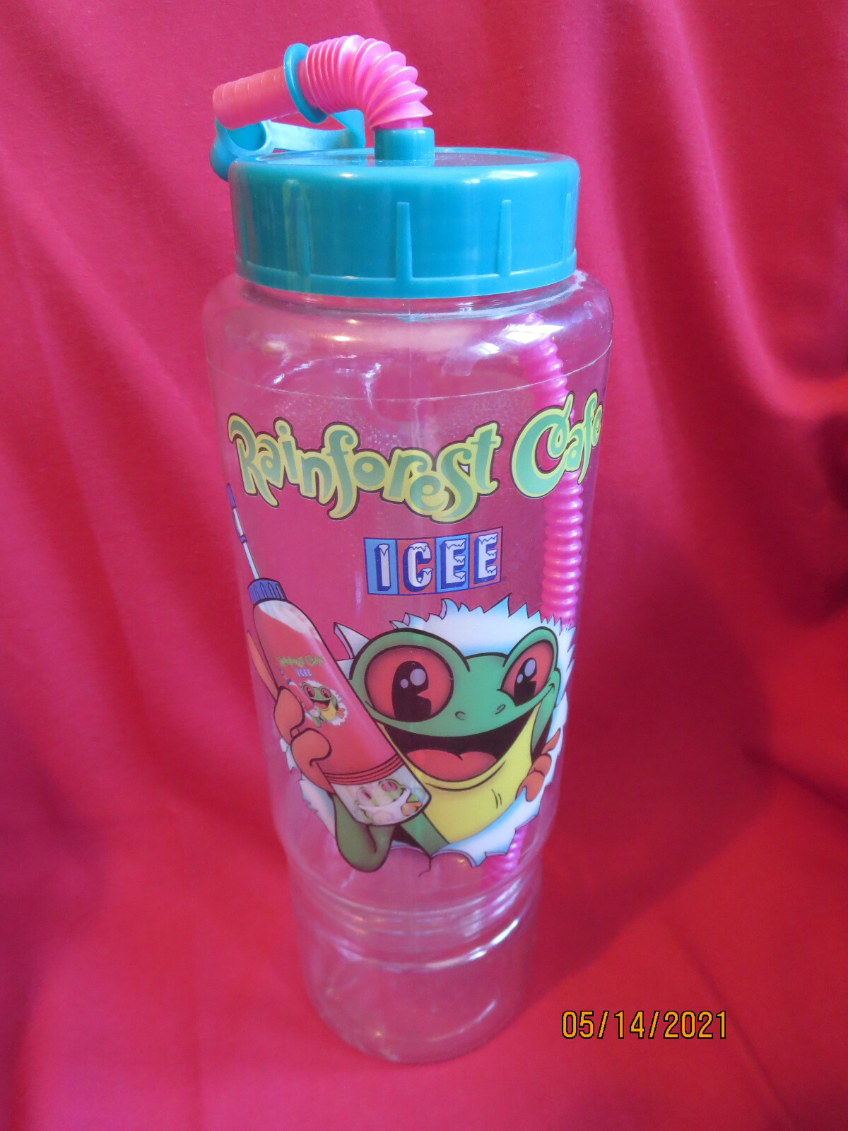 Rainforest Cafe Icee Drinking Bottle with Straw