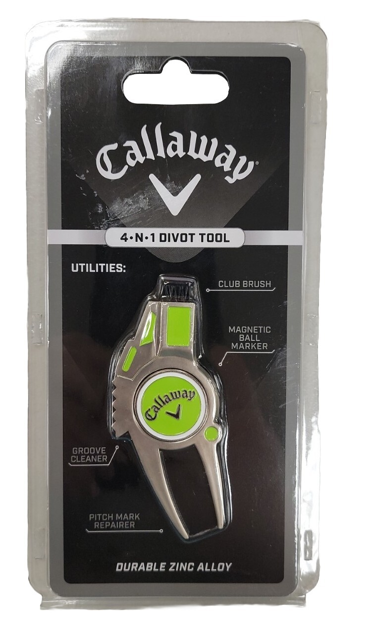 New Nip Callaway Golf 4-in-1 Divot/Groove Tool Ball Marker Brush Factory Sealed