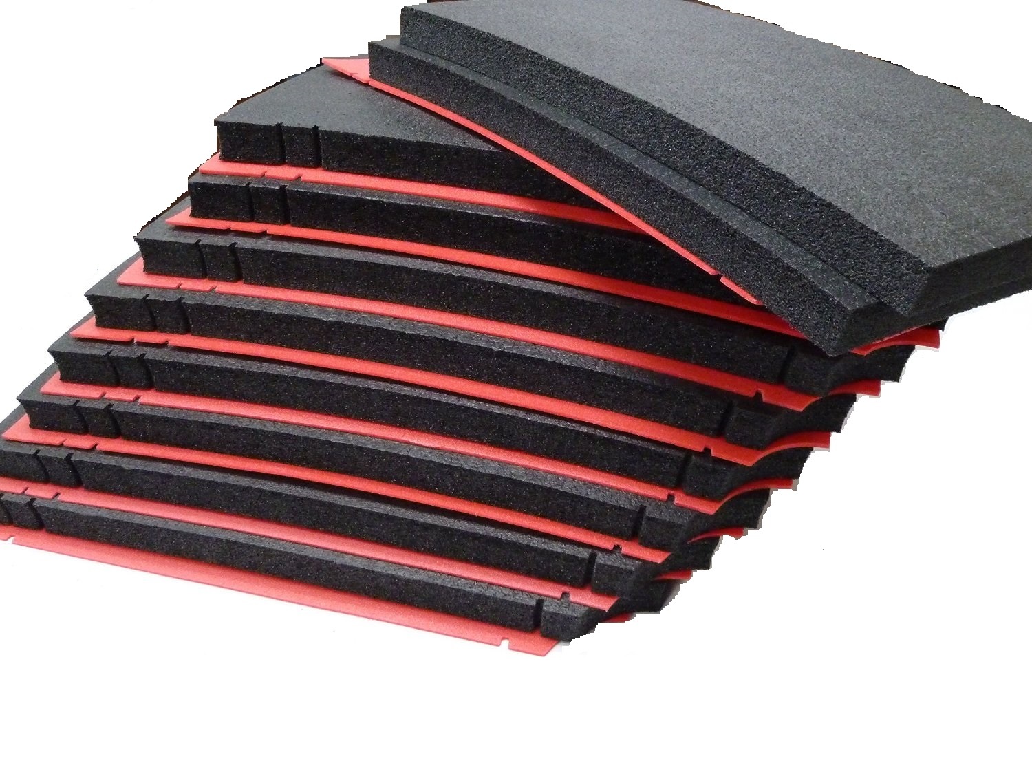 Older version - Pelican 0450 foam. Solid foam w/ red backing. Tool Shadowing