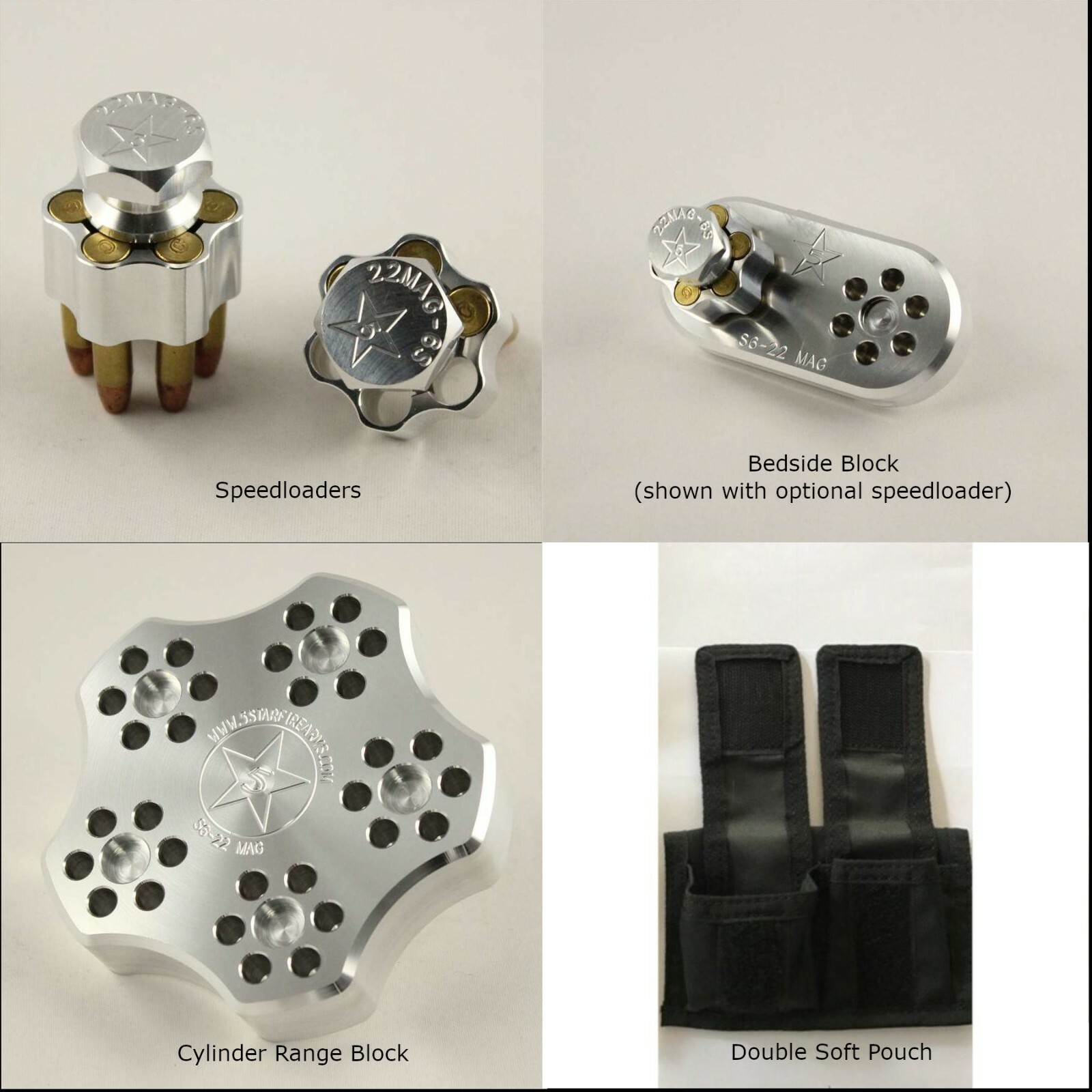 S6-22MAG [6-Shot .22 Mag] Speedloader, Block, or Pouch for S&W 650; SHIPS FREE